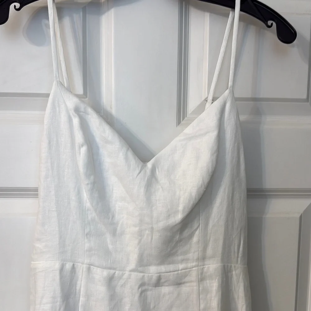 Reformation White Spaghetti Strap Linen Dress - Picture 4 of 6